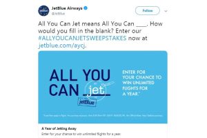 JetBlue Airways promo pits free flights against Instagram memories