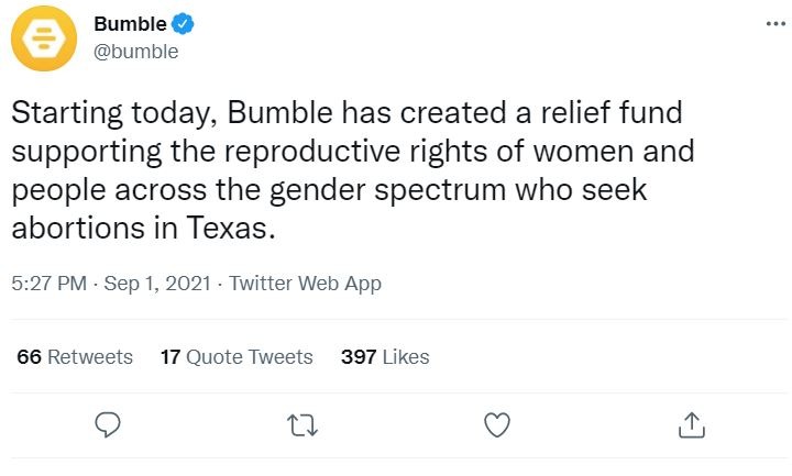 Bumble-Texas-Abortion-law-relief
