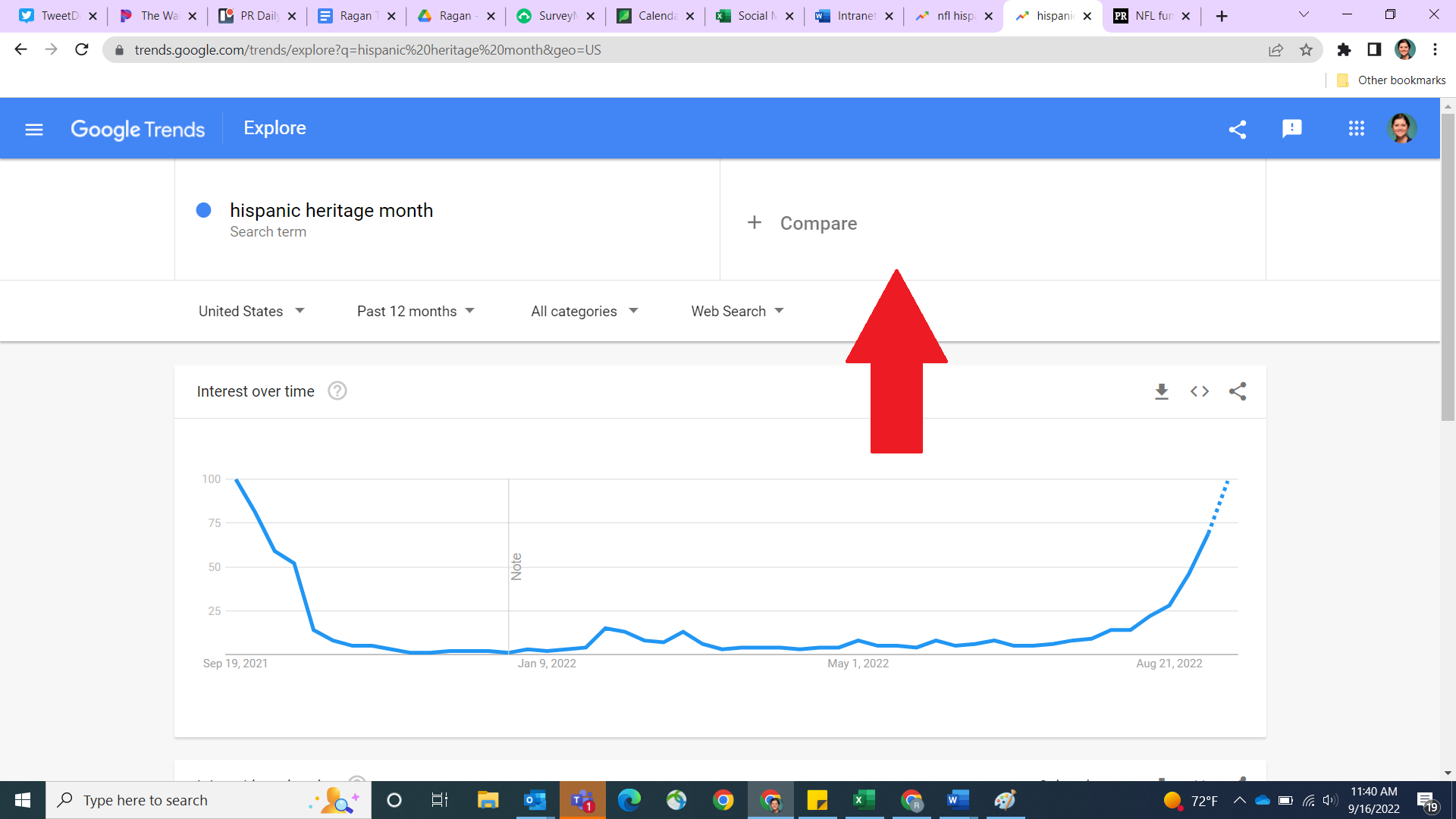 Compare search trends in Google Trends