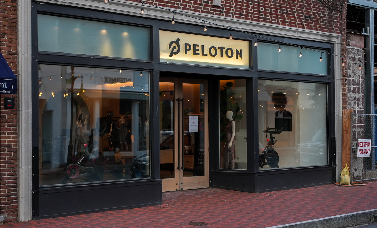 A Peloton store is shown in this picture
