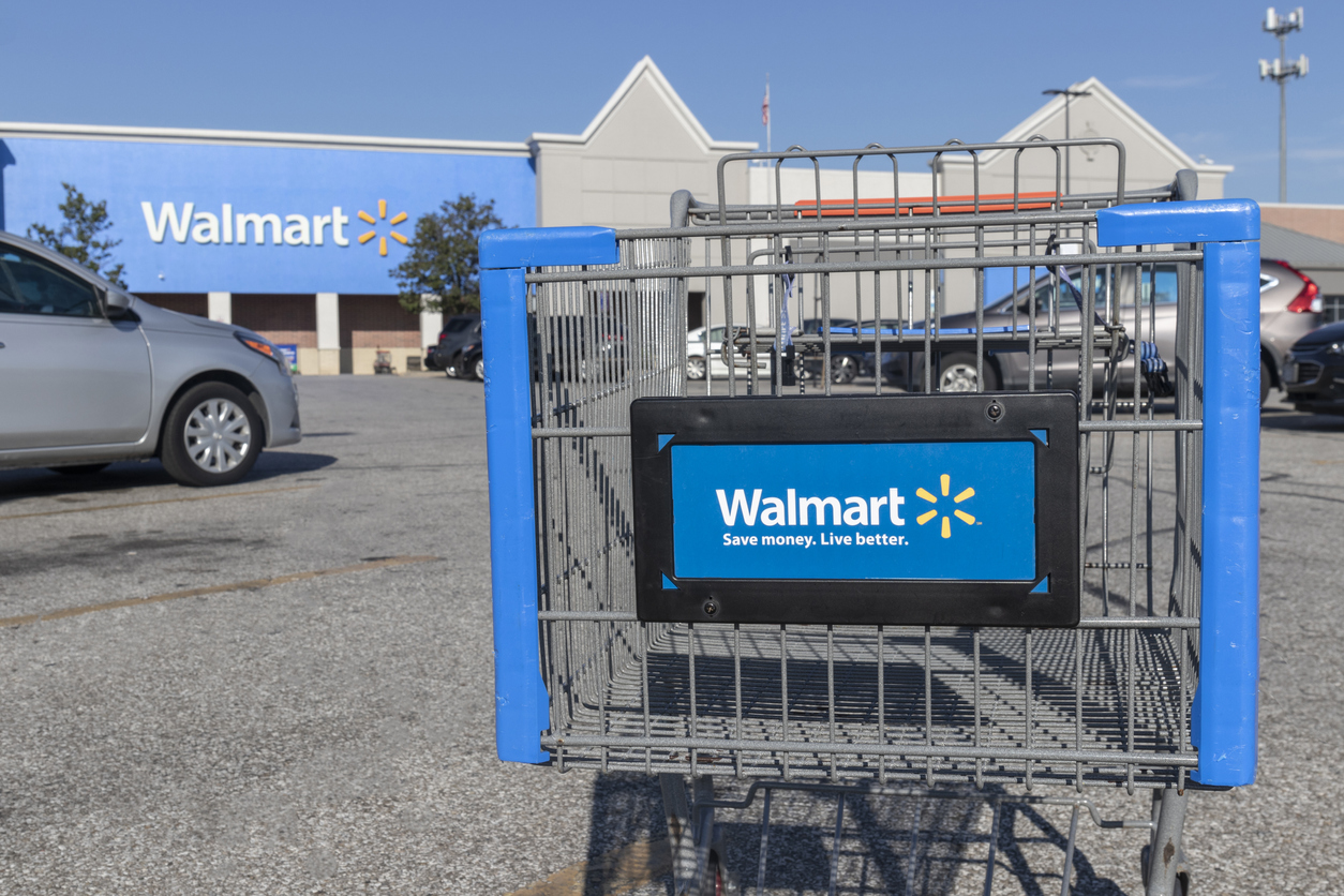 A exterior shot from a Walmart