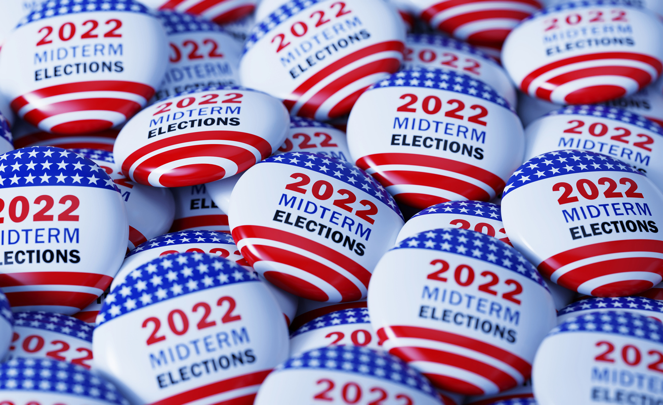 2022 Midterm Elections written badges.