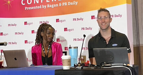 Chaka Cumberbatch and Tim Stergiou-Allen at Ragan's Social Media Conference