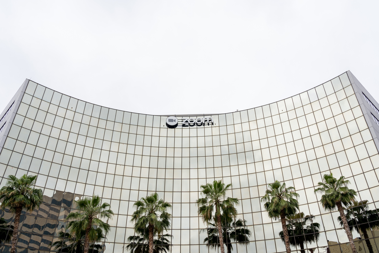 Zoom headquarters in San Jose, California, USA - June 10, 2023. Zoom Video Communications, Inc is an American communications technology company and wants most of its workers to return to the office in August and September.