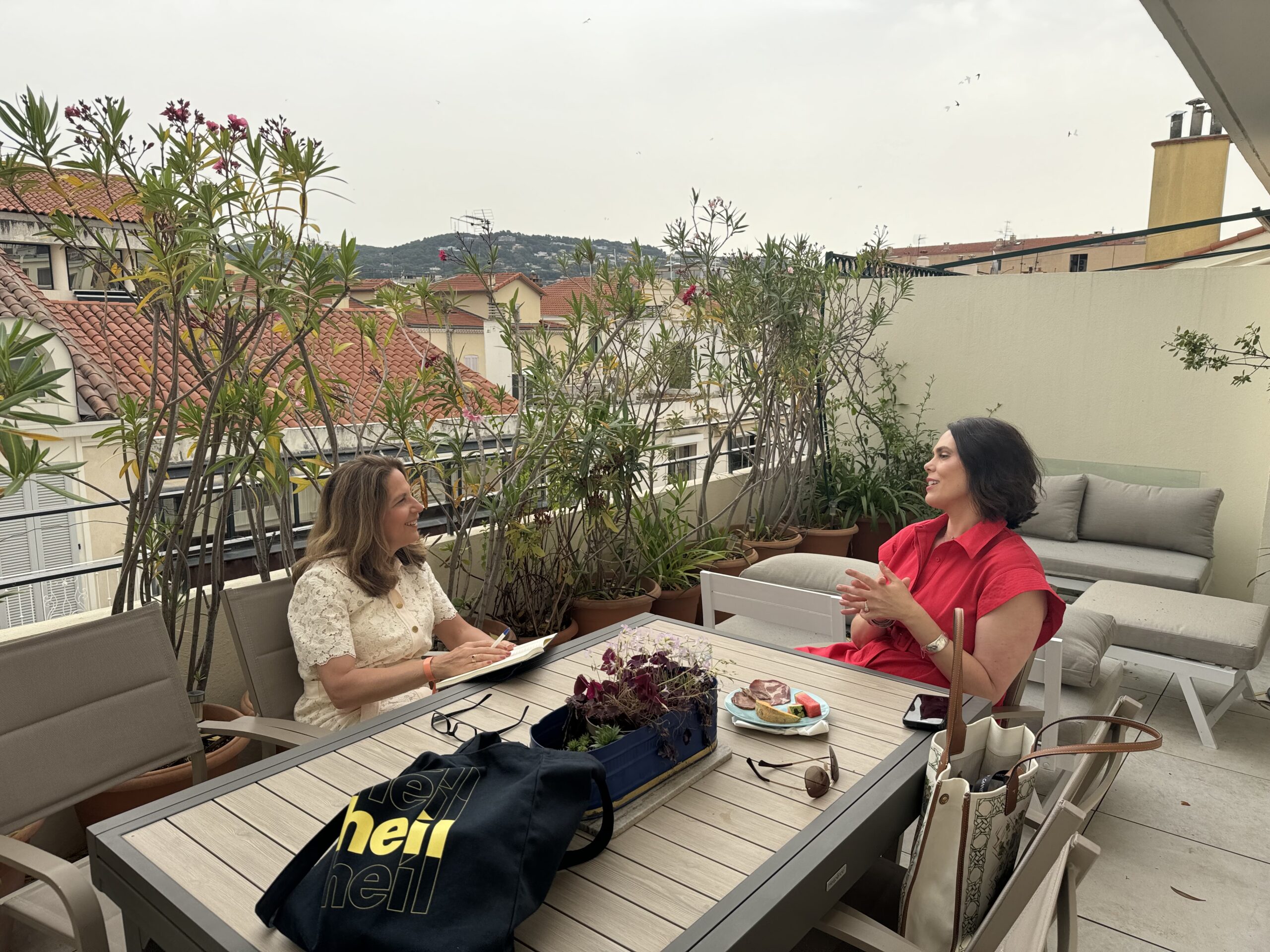 Ragan Communications CEO Diane Schwartz makes connects at Cannes. 