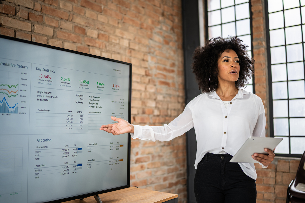 Businesswoman doing a presentation in the conference room